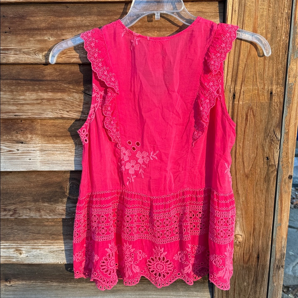 NWOT Johnny was Pink Sleeveless Lace Top - Picture 6 of 8